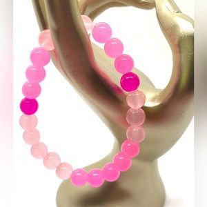 [Pink Frosting] Pretty Pink Glass Beaded Bracelet